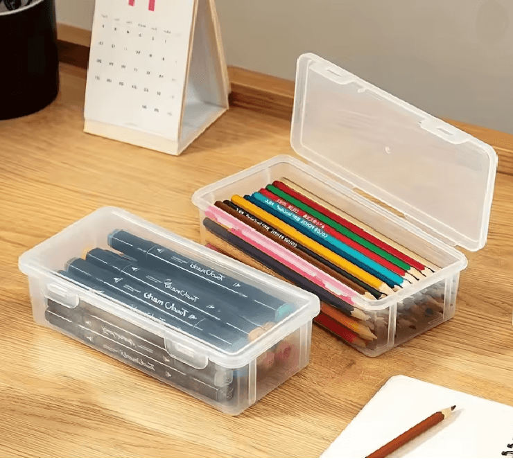 Clear Plastic Storage Box With Hinged Lid 1