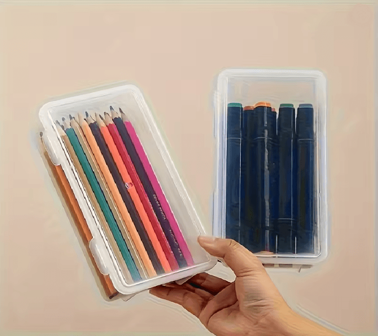 Clear Plastic Storage Box With Hinged Lid 2