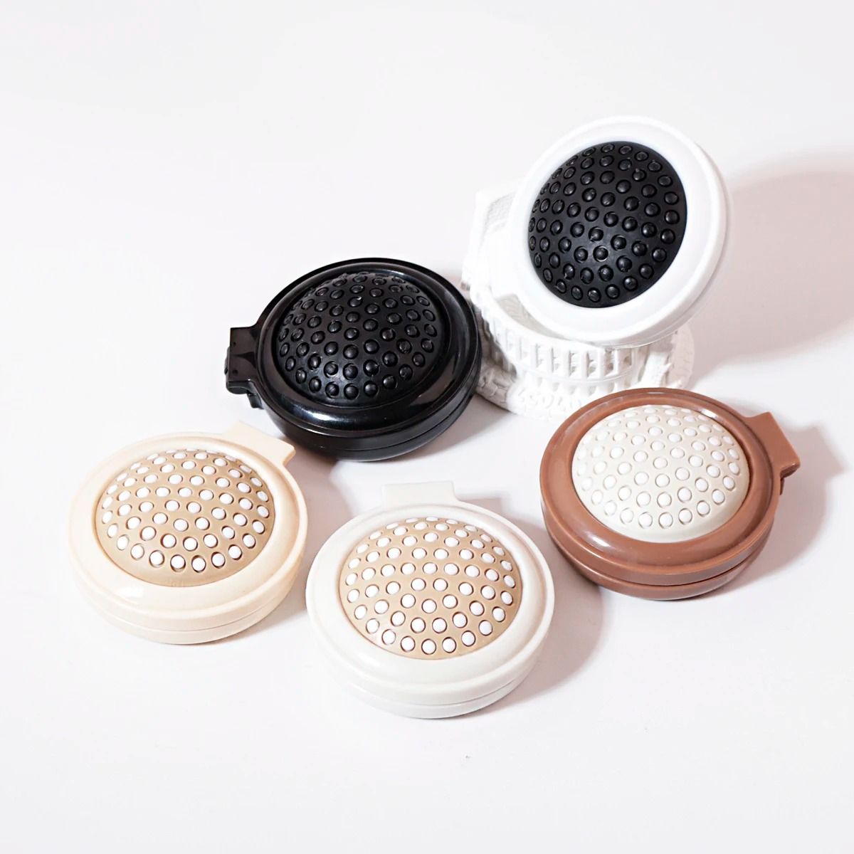 Mini Folding Hair Brush with Mirror for Travel and Wig Styling