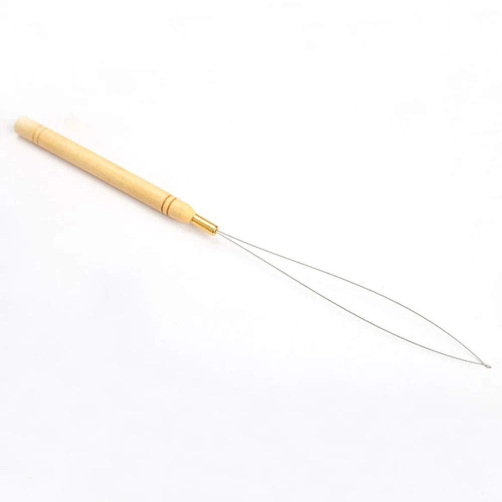 Hair Extension Loop Needle Threader With Wooden Handle 9