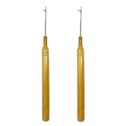 Hair Extension Loop Needle Threader With Wooden Handle 10