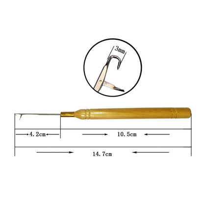 Hair Extension Loop Needle Threader With Wooden Handle 5