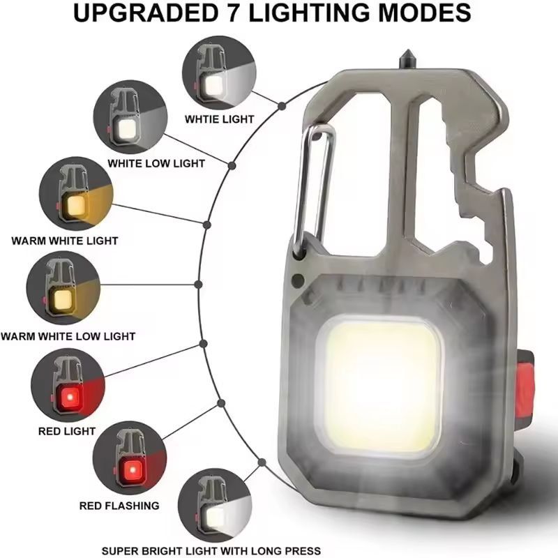 HeroLight Rechargeable Keychain Flashlight Multifunction COB  13 Pack 2