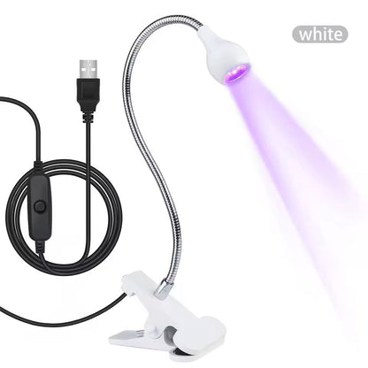 Portable LED UV Curing Lamp Mini Nail Lamp Dryer For Gel Polish ClipOn USB Home  Salon Tool 2