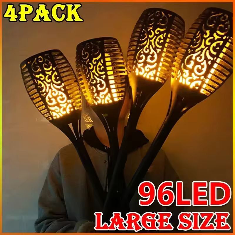 Solar Flame 96-LED Outdoor Torch Lights (Solar Flickering Torch Pathway Yard)
