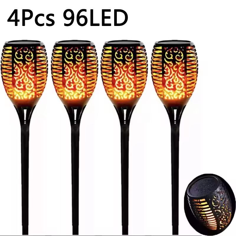 Solar Flame 96LED Outdoor Torch Lights Solar Flickering Torch Pathway Yard 6