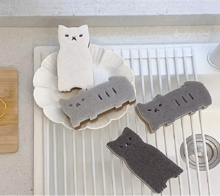 Cute Cat Kitchen Sponge Set 2