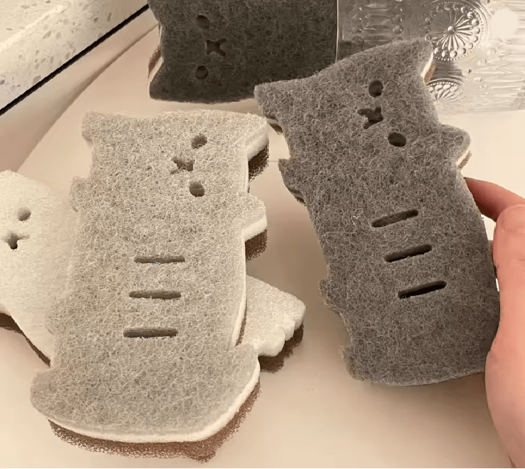 Cute Cat Kitchen Sponge Set 4