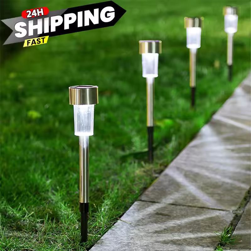 LuminaGlow 10-Pack Solar Outdoor Lanterns – Waterproof Garden Landscape Lighting Set