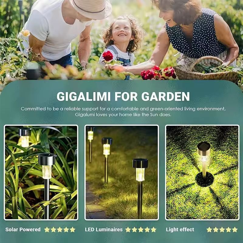 LuminaGlow 10Pack Solar Outdoor Lanterns  Waterproof Garden Landscape Lighting Set 3