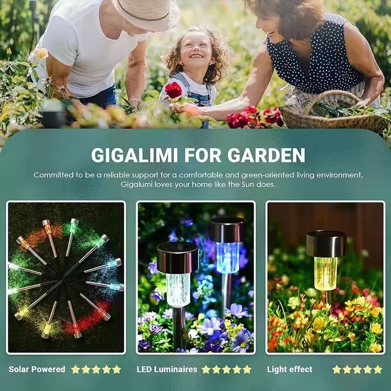 LuminaGlow 10Pack Solar Outdoor Lanterns  Waterproof Garden Landscape Lighting Set 4