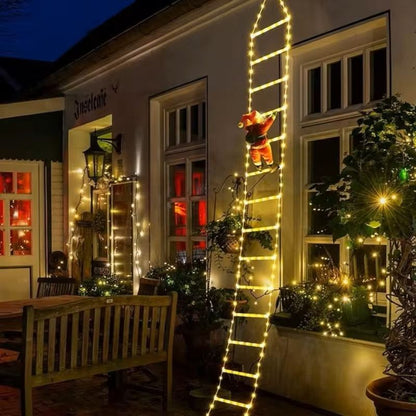 LED Christmas Ladder Lamp With Climbing Santa Claus  Fairy Light Decoration For Home  Outdoor Holid 4