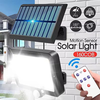 BrightGuard 160 COB Solar Wall Light  Remote Controlled Waterproof Outdoor Motion Sensor Light 1