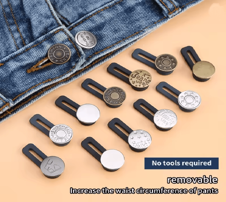 Metal Jeans Button Extender Set