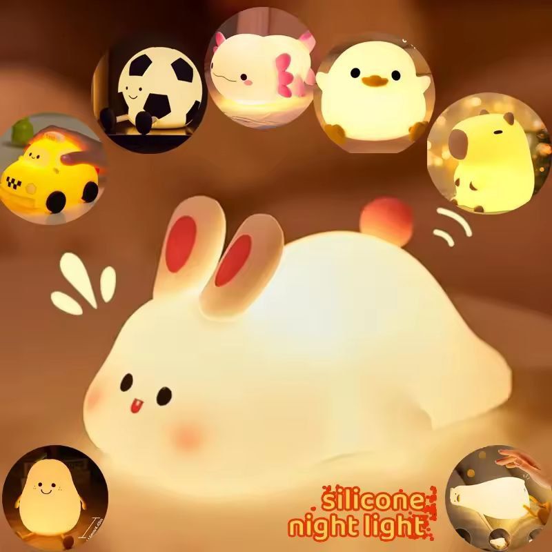 SoftGlow Silicone Touch Night Lamp For Kids  Nursery  USB Rechargeable Bedside Light 1