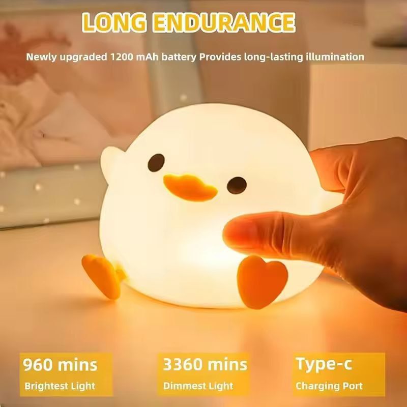 SoftGlow Silicone Touch Night Lamp For Kids  Nursery  USB Rechargeable Bedside Light 3