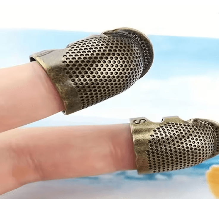 Vintage Adjustable Sewing Thimble Ring Set 2