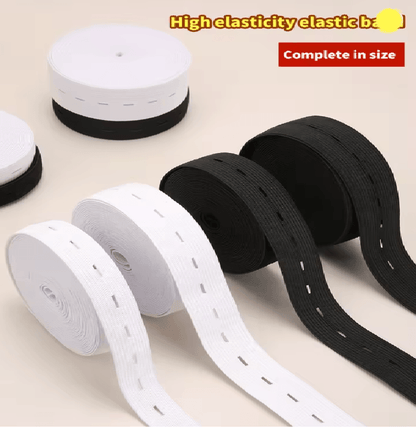 Button Hole Elastic Belt for Sewing and Clothing