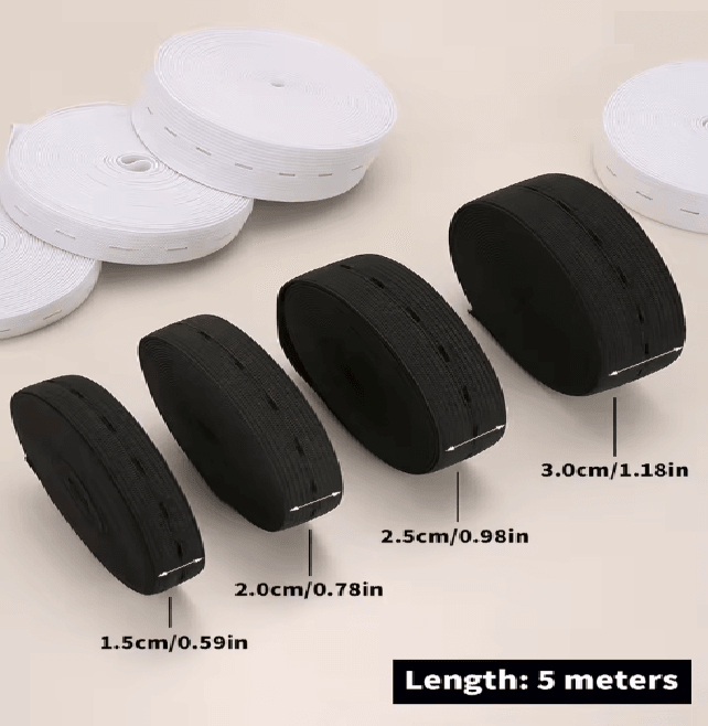 Button Hole Elastic Belt For Sewing And Clothing 2
