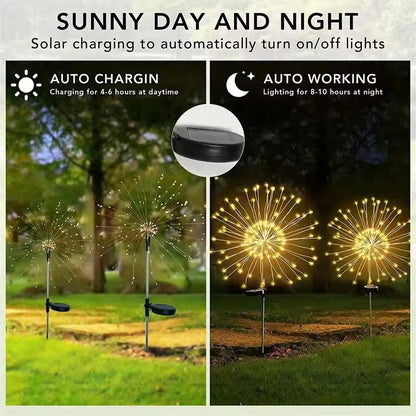 Solar SparkFire Garden Lights  Waterproof Outdoor Firework String Lights 90200 LED 3 Colors 8 Modes 2