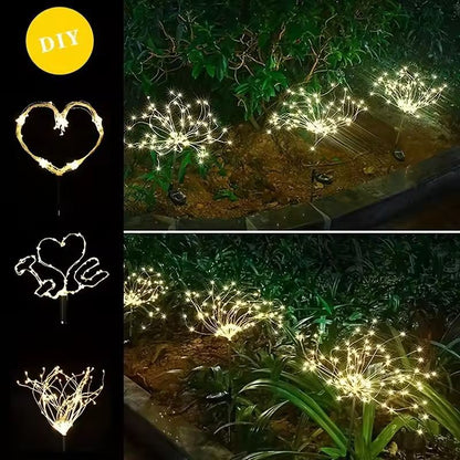 Solar SparkFire Garden Lights  Waterproof Outdoor Firework String Lights 90200 LED 3 Colors 8 Modes 3