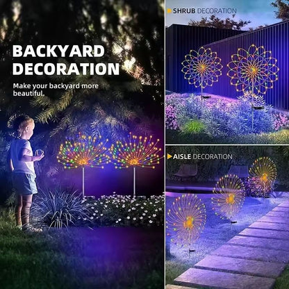 Solar SparkFire Garden Lights  Waterproof Outdoor Firework String Lights 90200 LED 3 Colors 8 Modes 4