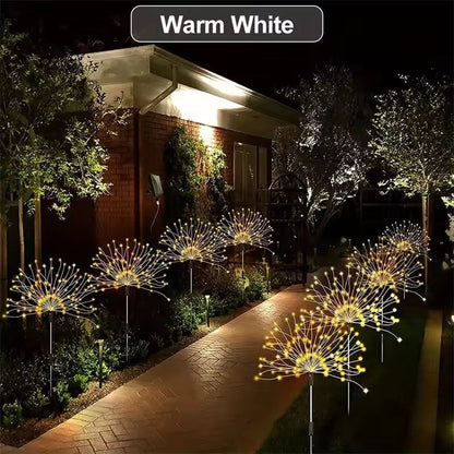 Solar SparkFire Garden Lights  Waterproof Outdoor Firework String Lights 90200 LED 3 Colors 8 Modes 7