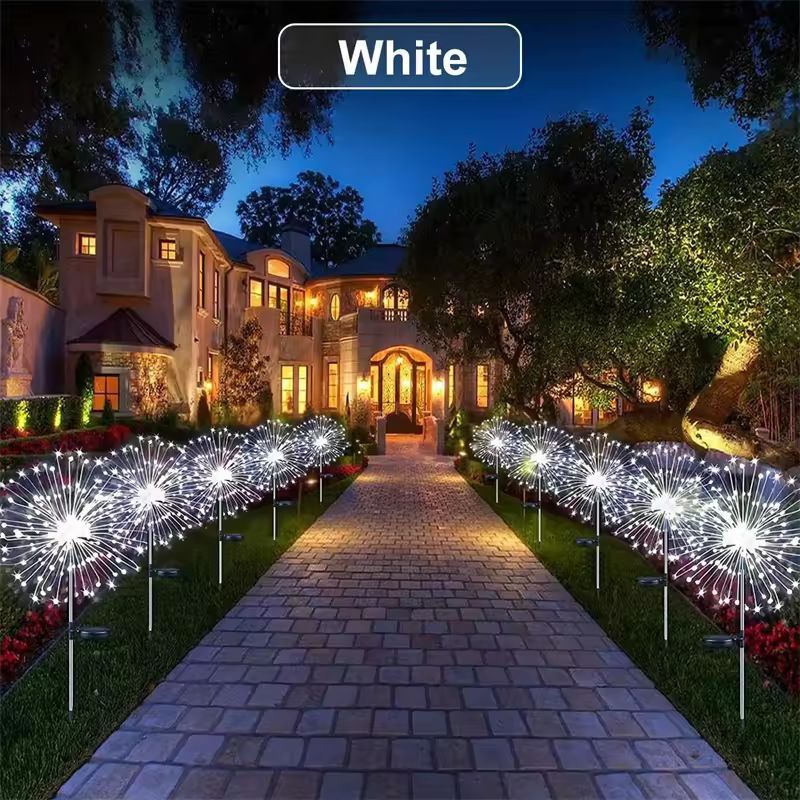 Solar SparkFire Garden Lights  Waterproof Outdoor Firework String Lights 90200 LED 3 Colors 8 Modes 6