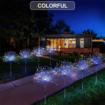 Solar SparkFire Garden Lights  Waterproof Outdoor Firework String Lights 90200 LED 3 Colors 8 Modes 8