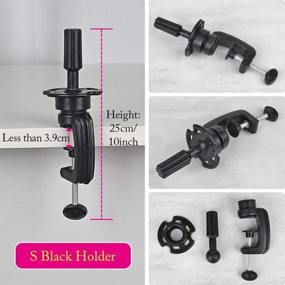 Wig Head Stand Table Clamp Adjustable Mannequin Holder 7