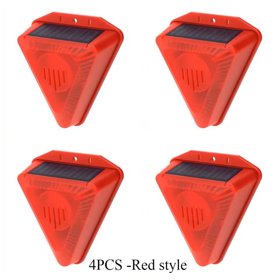 Solar Alarm Lamp Siren  Wireless Motion Sensor Outdoor 129dB Security Light With Waterproof Solar C 6