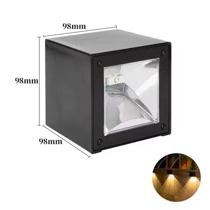 LED Solar Light Outdoor Garden Square Wall Lamp  Sunlight Sensor IP65 Waterproof YardBalconyFence D 4