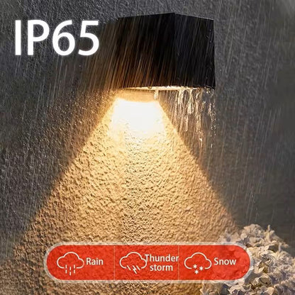 LED Solar Light Outdoor Garden Square Wall Lamp  Sunlight Sensor IP65 Waterproof YardBalconyFence D 5