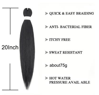 Pre Stretched Synthetic Yaki Braiding Hair 20 Inch 2