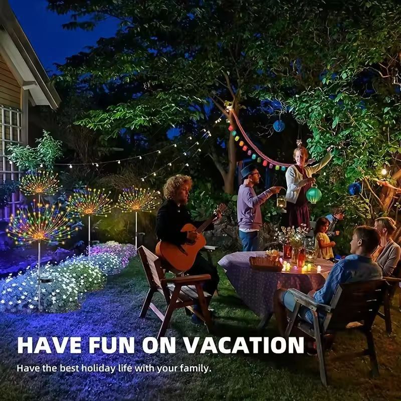 Solar Firework Garden Lights  Waterproof Outdoor 8Mode Solar String Set 5