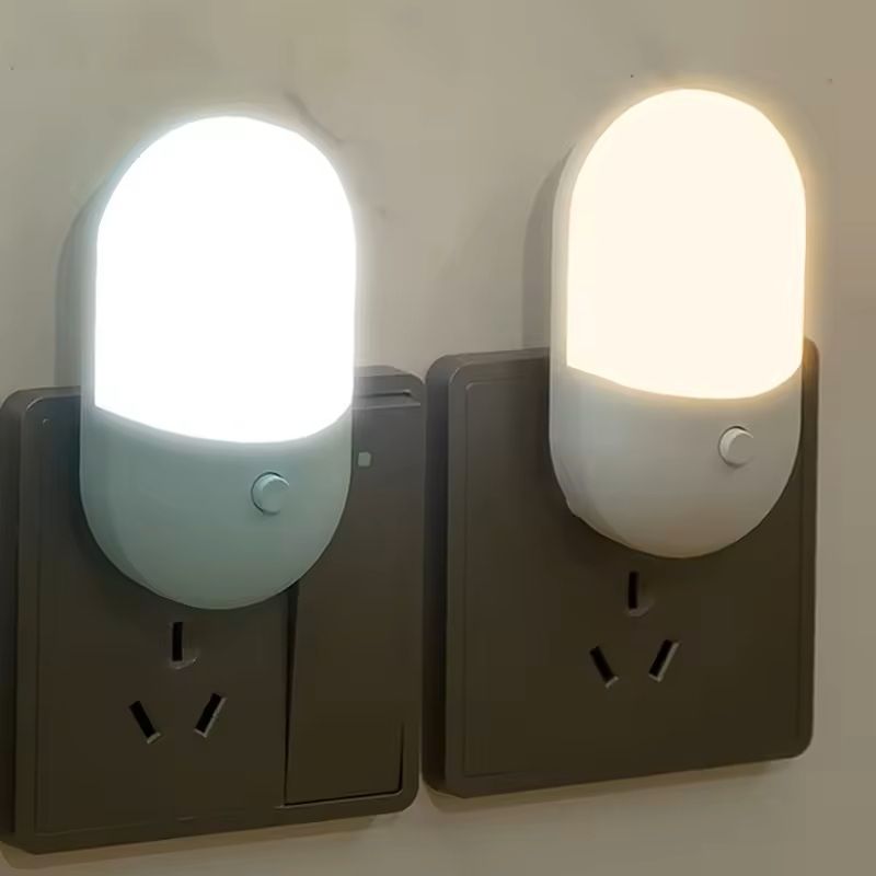 2-PCS LED Mini Night Light – Plug-In Eye-Protection Bedside Lamp for Baby Feeding, Bedroom & Desktop Decor