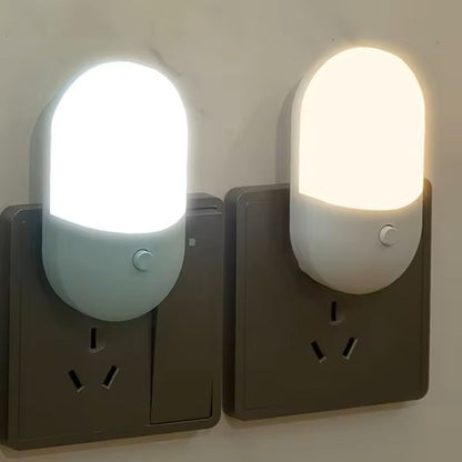 2-PCS LED Mini Night Light – Plug-In Eye-Protection Bedside Lamp for Baby Feeding, Bedroom & Desktop Decor