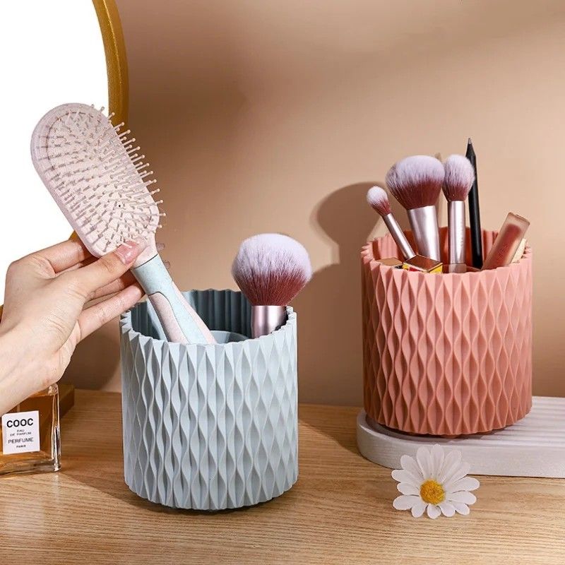 360degrees Rotating Desktop Cosmetic Storage Box  Makeup  Skincare Organizer With MultiSection Desi 4
