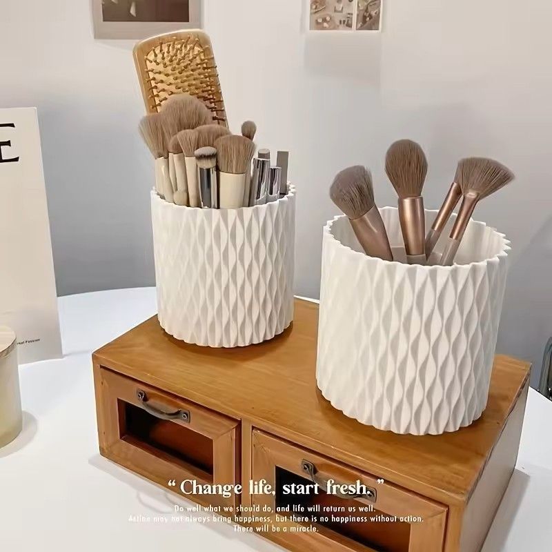 360degrees Rotating Desktop Cosmetic Storage Box  Makeup  Skincare Organizer With MultiSection Desi 3