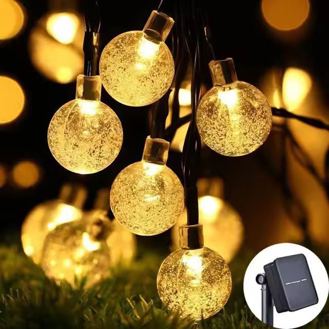 Solar Crystal Globe LED String Lights  Outdoor Solar Fairy Lights For Garden Patio  Party 9