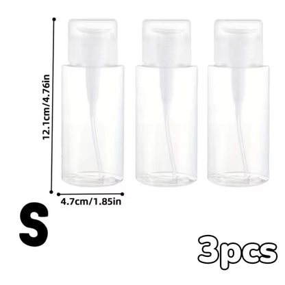 Transparent PushDown Pump Bottle  Refillable Dispenser For Makeup Nail Polish Remover  Travel Use 17