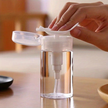 Transparent PushDown Pump Bottle  Refillable Dispenser For Makeup Nail Polish Remover  Travel Use 5