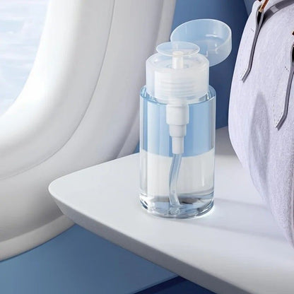 Transparent PushDown Pump Bottle  Refillable Dispenser For Makeup Nail Polish Remover  Travel Use 8