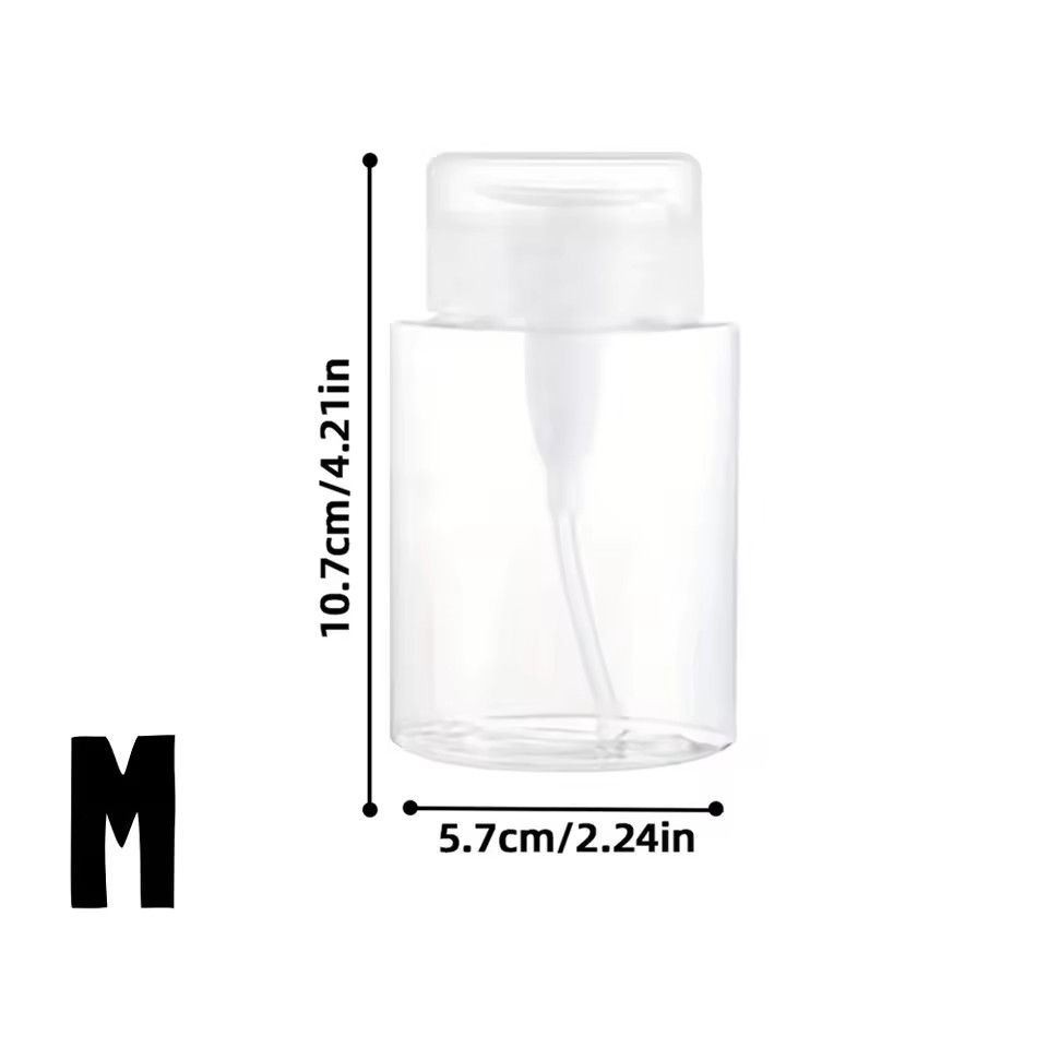 Transparent PushDown Pump Bottle  Refillable Dispenser For Makeup Nail Polish Remover  Travel Use 15