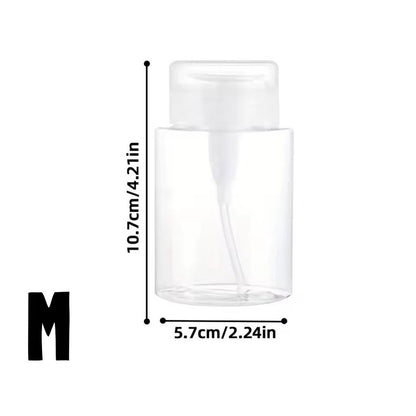 Transparent PushDown Pump Bottle  Refillable Dispenser For Makeup Nail Polish Remover  Travel Use 15