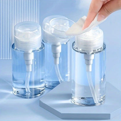 Transparent PushDown Pump Bottle  Refillable Dispenser For Makeup Nail Polish Remover  Travel Use 9