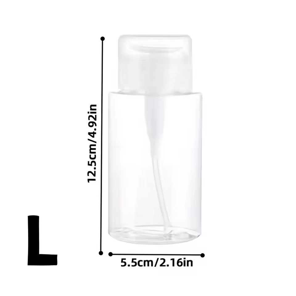 Transparent PushDown Pump Bottle  Refillable Dispenser For Makeup Nail Polish Remover  Travel Use 16