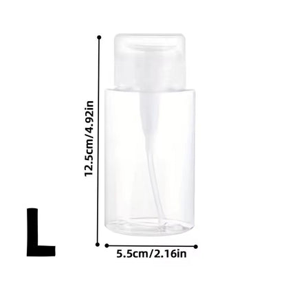 Transparent PushDown Pump Bottle  Refillable Dispenser For Makeup Nail Polish Remover  Travel Use 16
