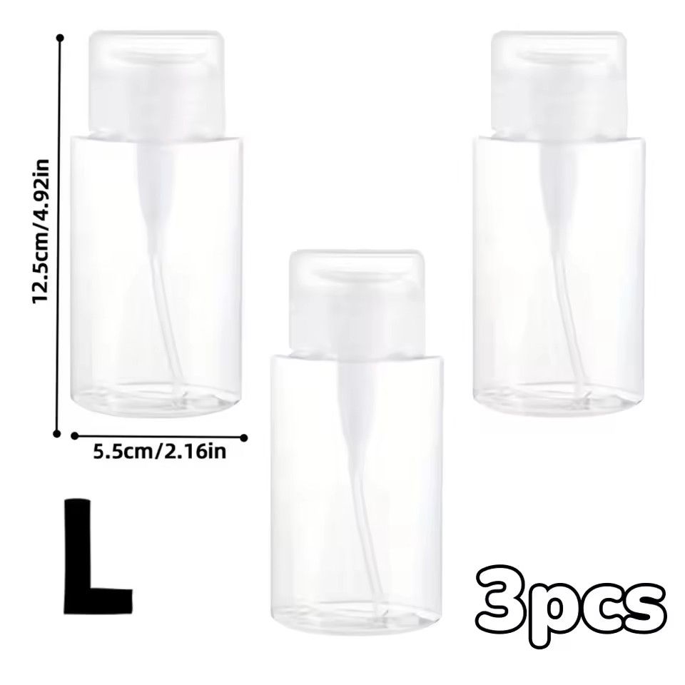 Transparent PushDown Pump Bottle  Refillable Dispenser For Makeup Nail Polish Remover  Travel Use 19