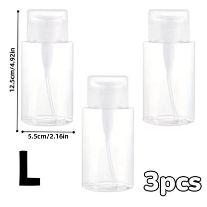 Transparent PushDown Pump Bottle  Refillable Dispenser For Makeup Nail Polish Remover  Travel Use 19
